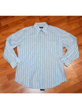 Alfani Fitted Men's sz L 16  32-33 Button-Front Shirt